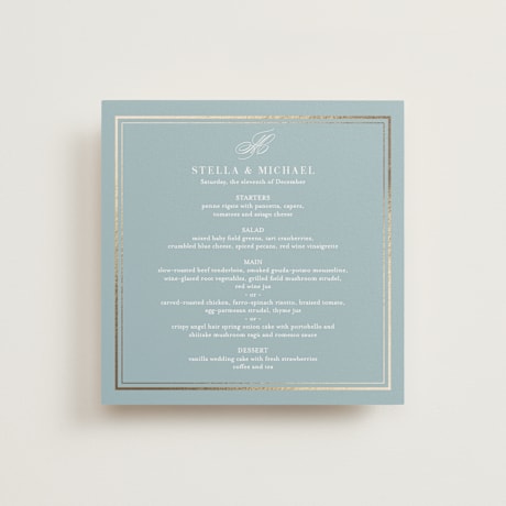Foil-Pressed Menus