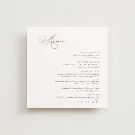 Foil-Pressed Menus