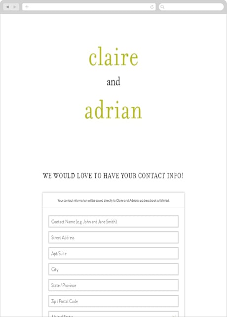 Digital Wedding Address Collection Cards