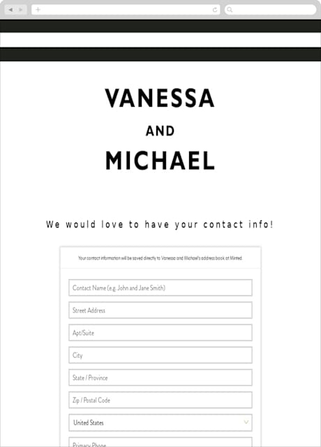 Digital Wedding Address Collection Cards