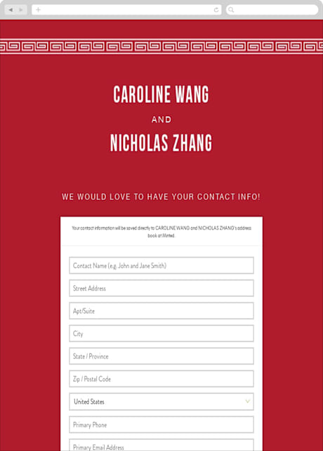 Digital Wedding Address Collection Cards