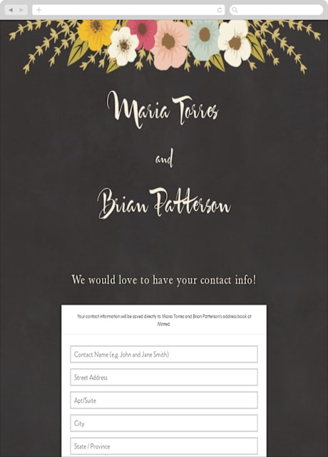 Digital Wedding Address Collection Cards
