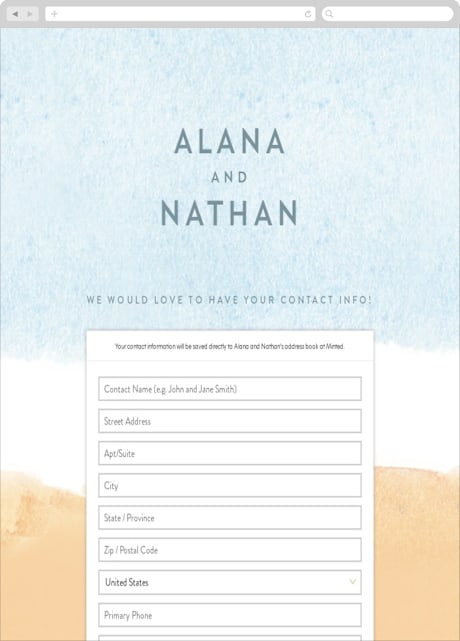 Digital Wedding Address Collection Cards