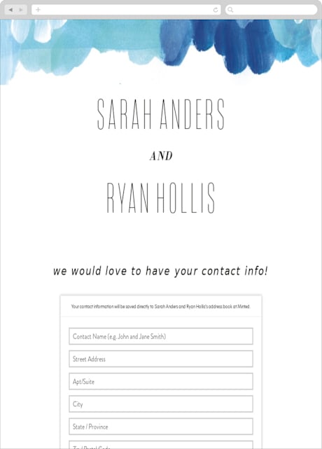 Digital Wedding Address Collection Cards