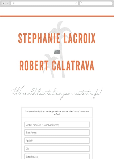 Digital Wedding Address Collection Cards