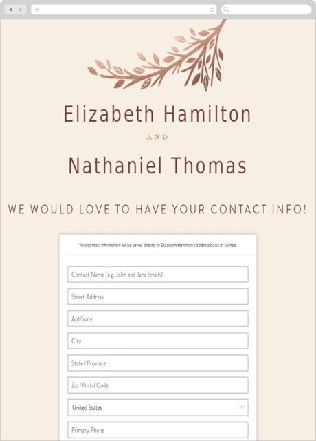 Digital Wedding Address Collection Cards