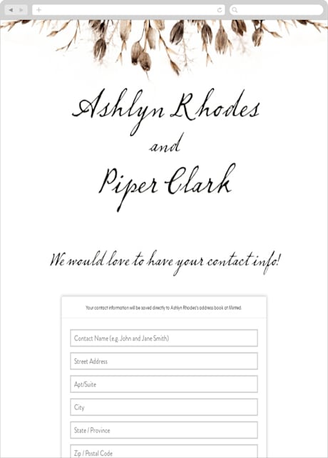 Digital Wedding Address Collection Cards