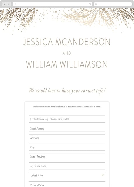 Digital Wedding Address Collection Cards