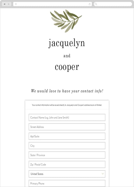 Digital Wedding Address Collection Cards