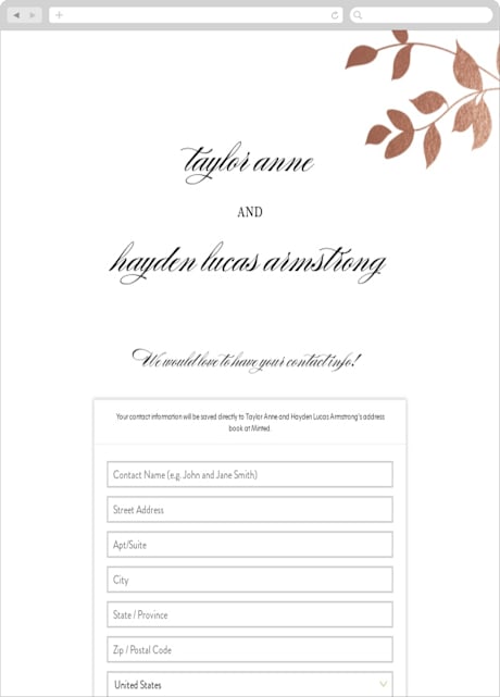 Digital Wedding Address Collection Cards