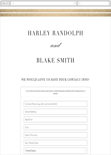 Digital Wedding Address Collection Cards