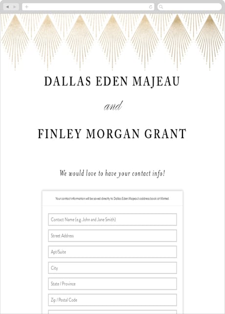 Digital Wedding Address Collection Cards