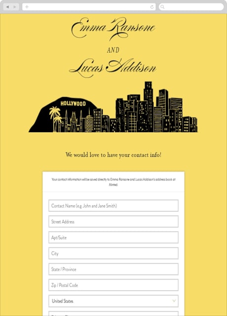 Digital Wedding Address Collection Cards