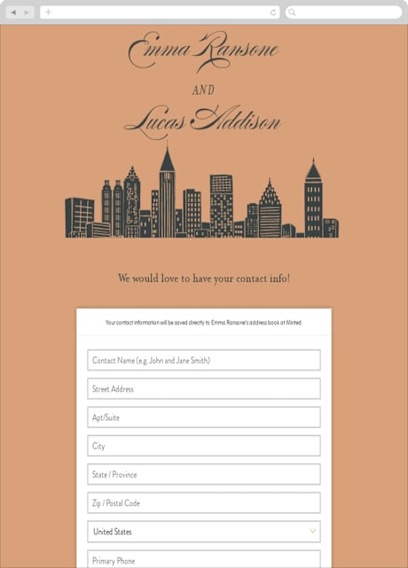 Digital Wedding Address Collection Cards