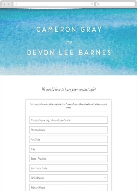 Digital Wedding Address Collection Cards