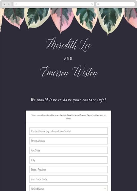 Digital Wedding Address Collection Cards