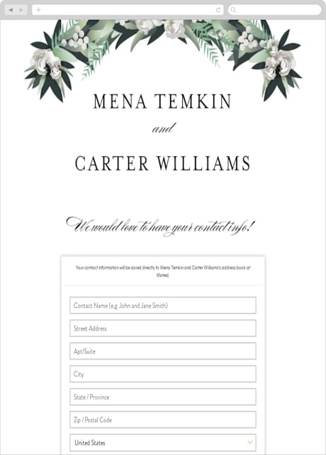 Digital Wedding Address Collection Cards