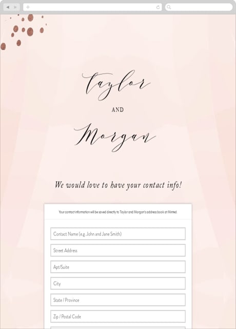 Digital Wedding Address Collection Cards