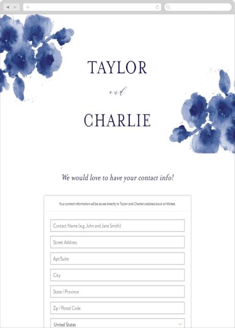 Digital Wedding Address Collection Cards
