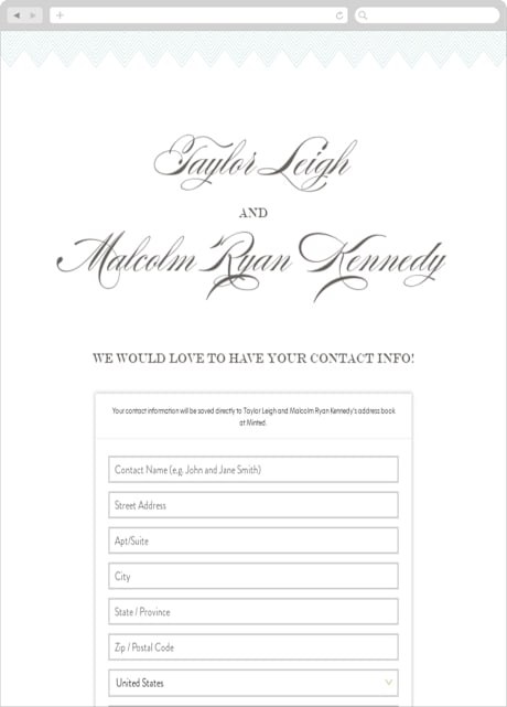 Digital Wedding Address Collection Cards
