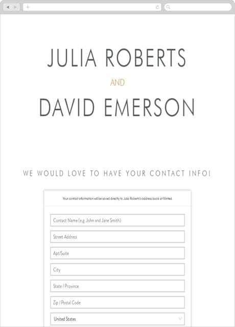 Digital Wedding Address Collection Cards