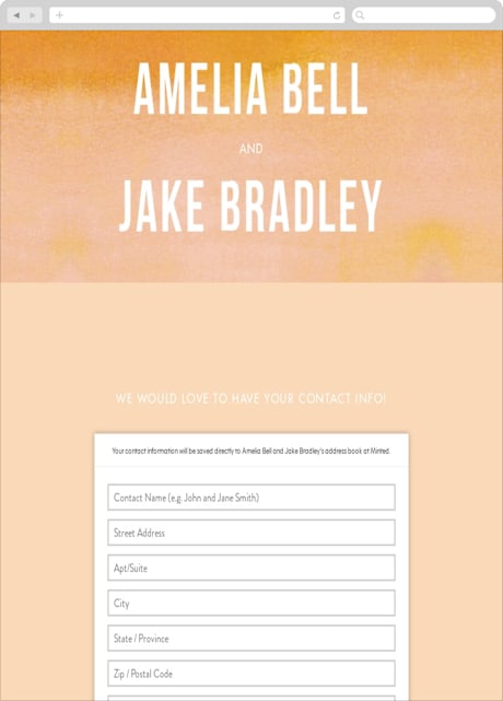 Digital Wedding Address Collection Cards