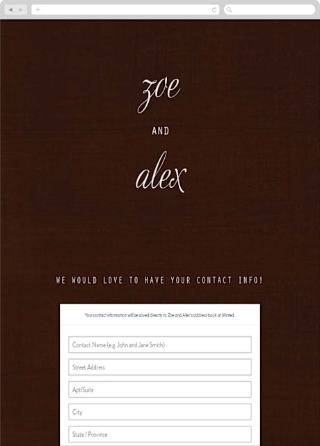 Digital Wedding Address Collection Cards