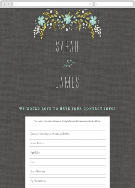 Digital Wedding Address Collection Cards