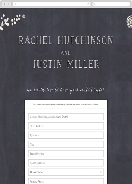 Digital Wedding Address Collection Cards