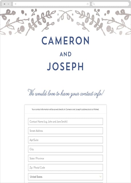 Digital Wedding Address Collection Cards