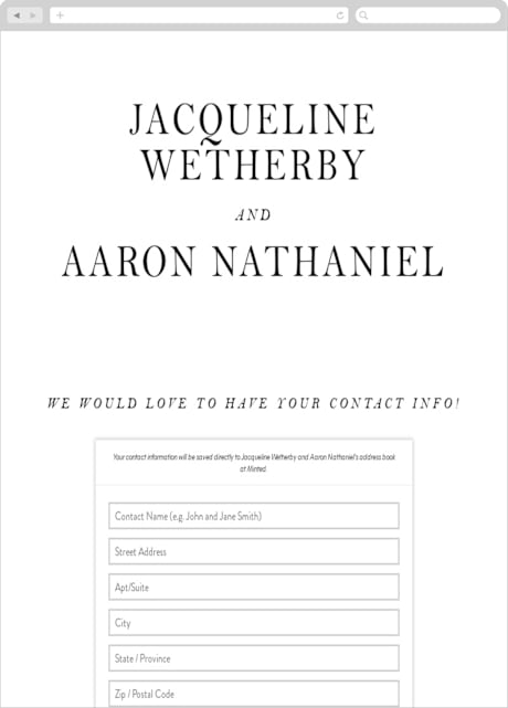 Digital Wedding Address Collection Cards