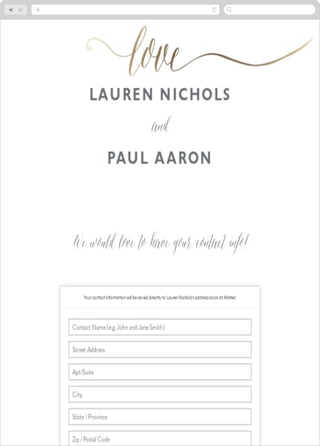 Digital Wedding Address Collection Cards