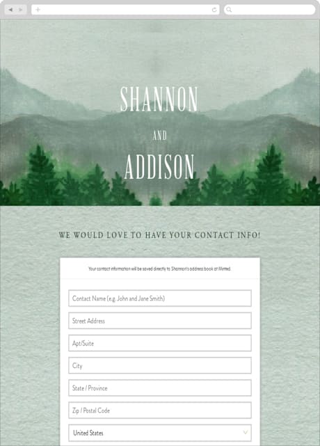 Digital Wedding Address Collection Cards