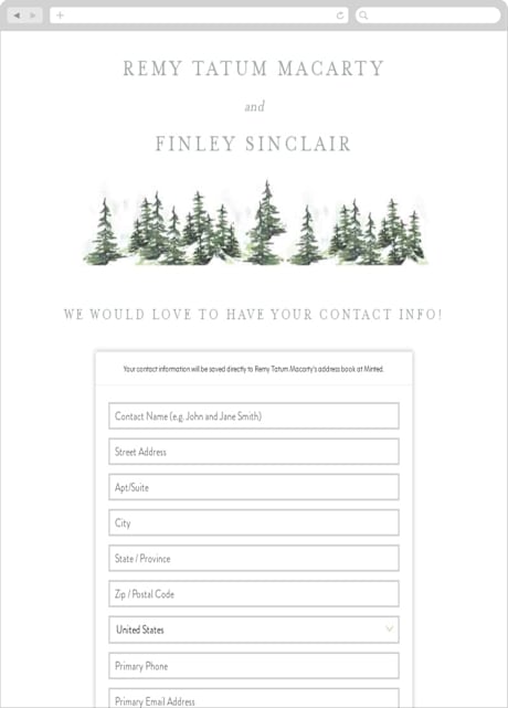 Digital Wedding Address Collection Cards