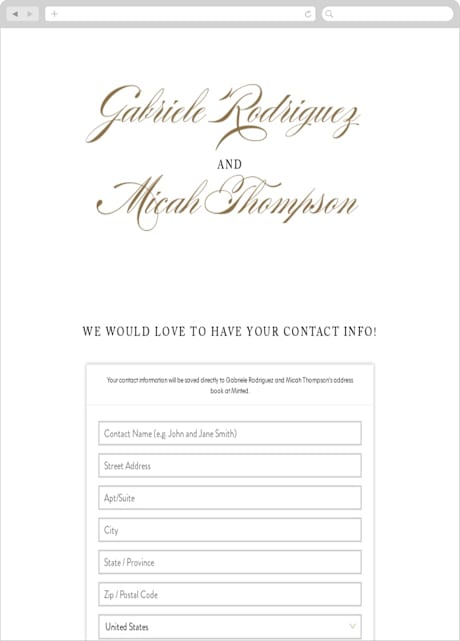 Digital Wedding Address Collection Cards