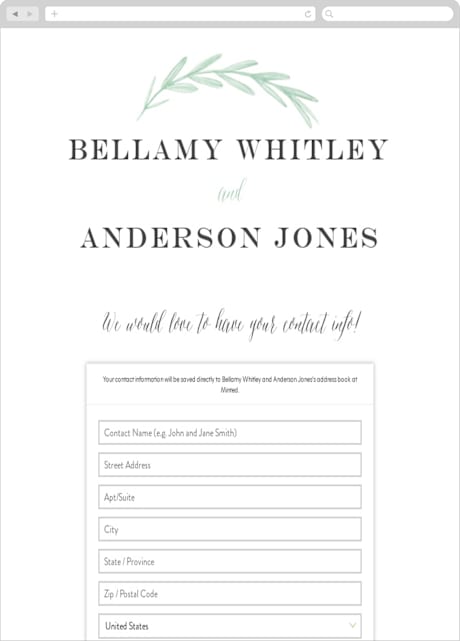 Digital Wedding Address Collection Cards