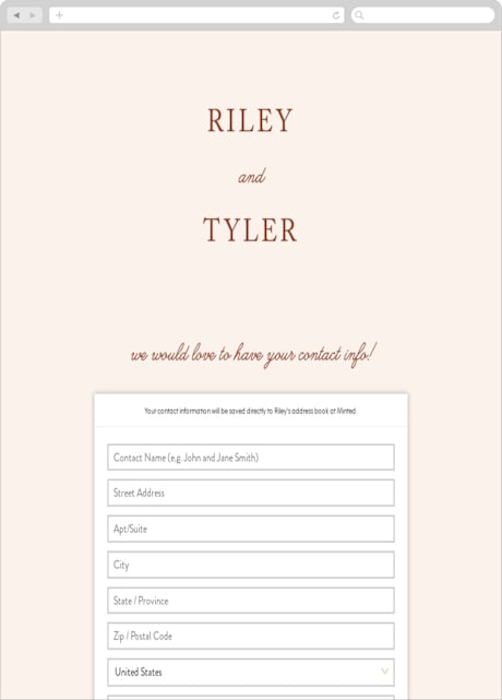 Digital Wedding Address Collection Cards