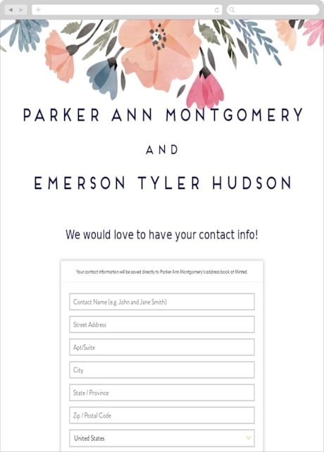 Digital Wedding Address Collection Cards