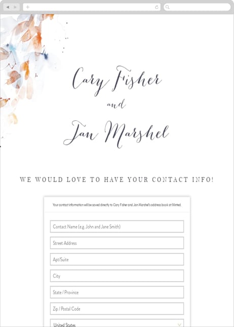 Digital Wedding Address Collection Cards