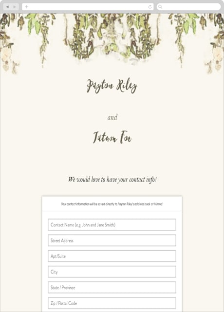 Digital Wedding Address Collection Cards