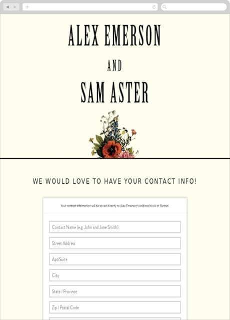 Digital Wedding Address Collection Cards