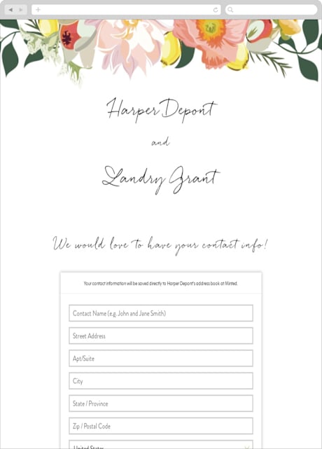 Digital Wedding Address Collection Cards