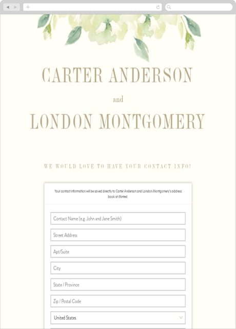 Digital Wedding Address Collection Cards