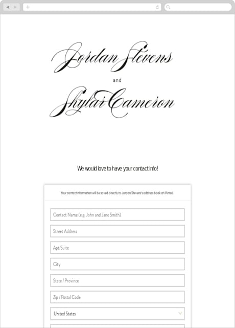 Digital Wedding Address Collection Cards