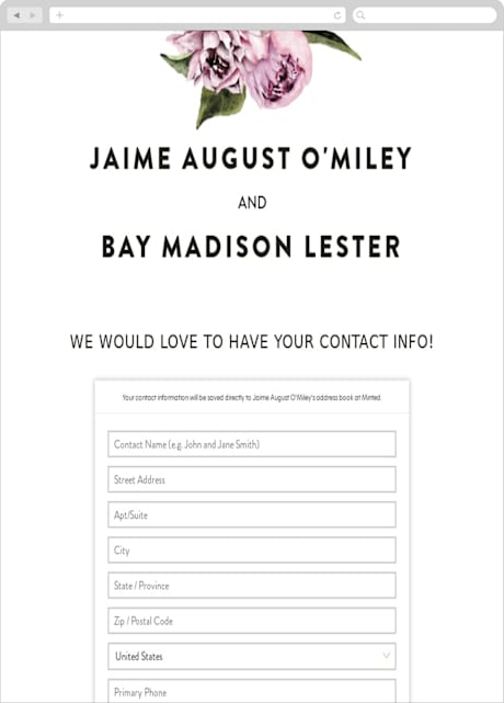 Digital Wedding Address Collection Cards