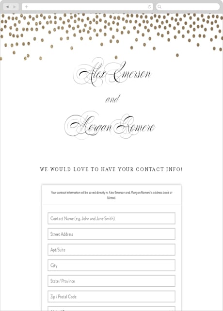 Digital Wedding Address Collection Cards