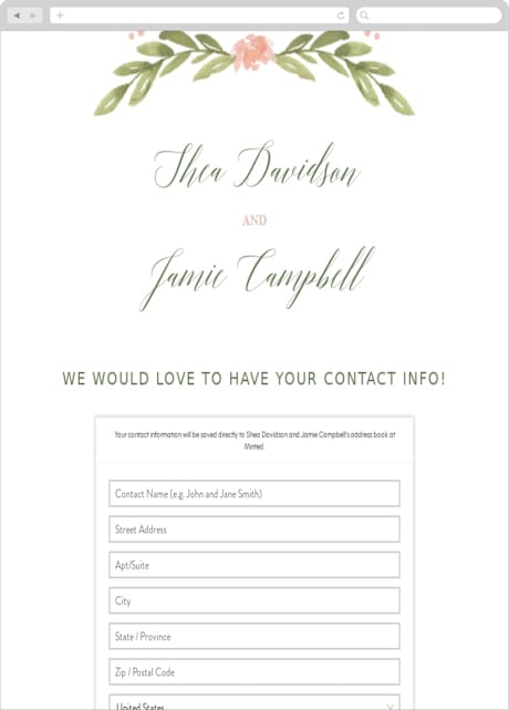 Digital Wedding Address Collection Cards