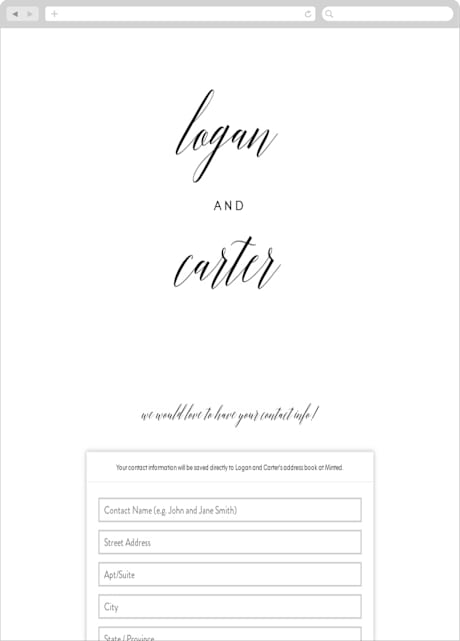 Digital Wedding Address Collection Cards