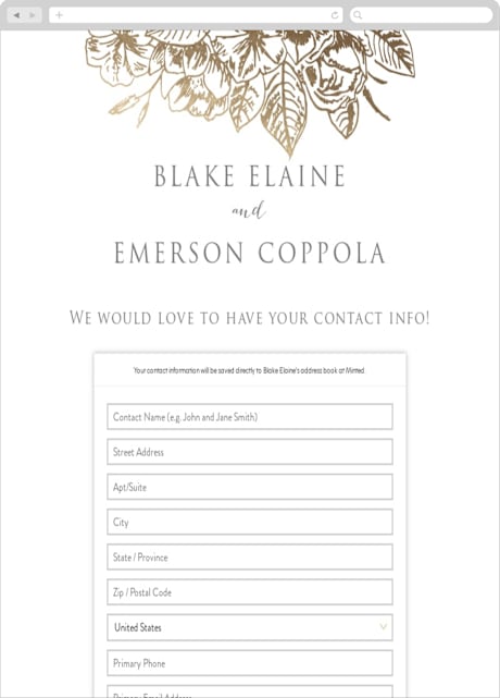 Digital Wedding Address Collection Cards
