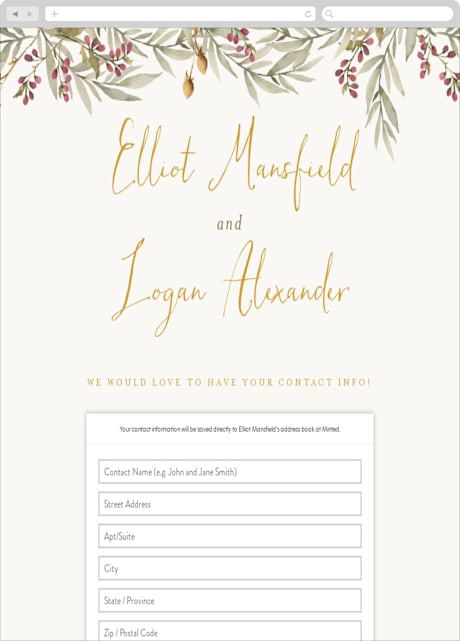 Digital Wedding Address Collection Cards